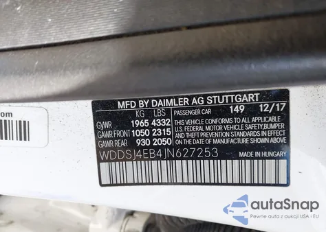 2018 Mercedes-Benz Cla 250 из США, поврежденный, VIN WDDSJ4EB4JN627253